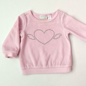 First Impressions Baby Girl Pink Heart Sweatshirt